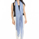 Cornflower Blue Modal and Silk Crinkle Scarf