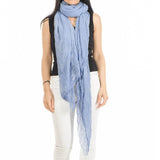Cornflower Blue Modal and Silk Crinkle Scarf