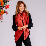 Mahogany to Clay Shaded Cashmere and Silk Wrap