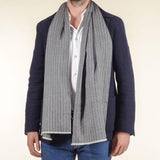 City Herringbone Silk and Merino Wool Scarf