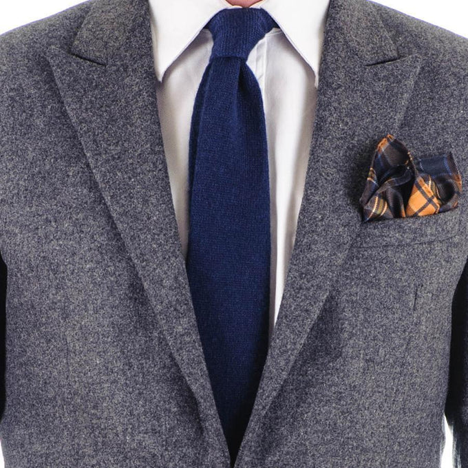 Navy Blue Knitted Cashmere Tie