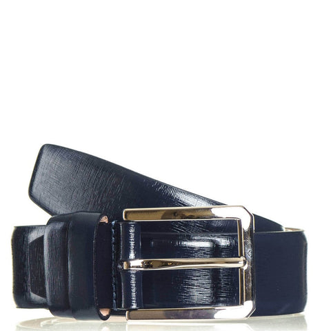 Navy Blue Textured Leather Belt