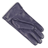 Navy and Tan Leather Gloves - Cashmere Lined