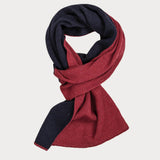 Navy and Burgundy Double Faced Cashmere Neck Warmer