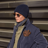Navy Cashmere Beanie Hat