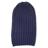 Chunky Rib Knit Navy Cashmere Beanie