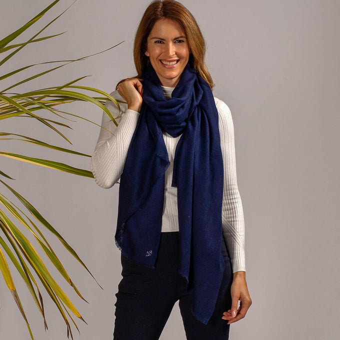 Navy Blue Cashmere Shawl