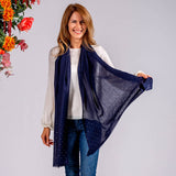 Swarovski Navy Wrap in Cashmere and Silk