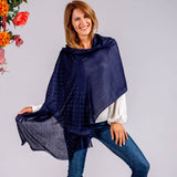 Swarovski Navy Wrap in Cashmere and Silk