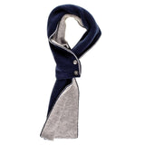 Navy and Grey Cashmere Cravat Scarf