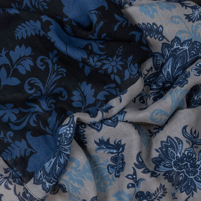 Colombo Blue on Blue Italian Wool Scarf