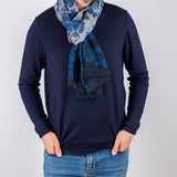 Colombo Blue on Blue Italian Wool Scarf