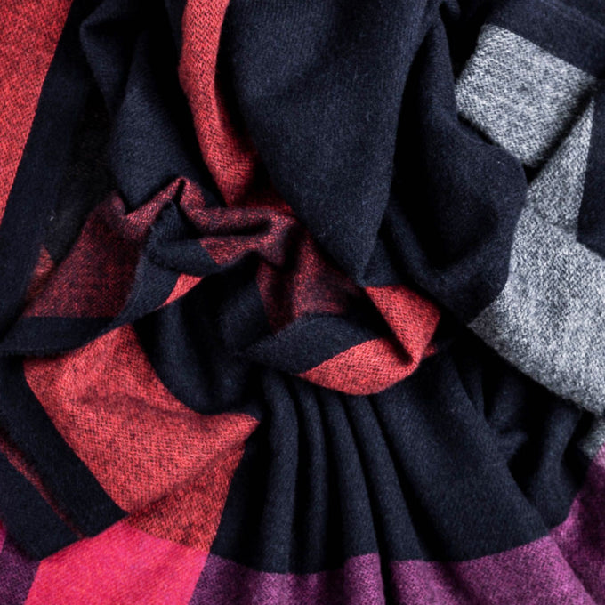 Multi Toned Navy Cashmere Stole