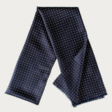 IMPERFECTLY YOURS: Navy Polka Dot Silk Scarf