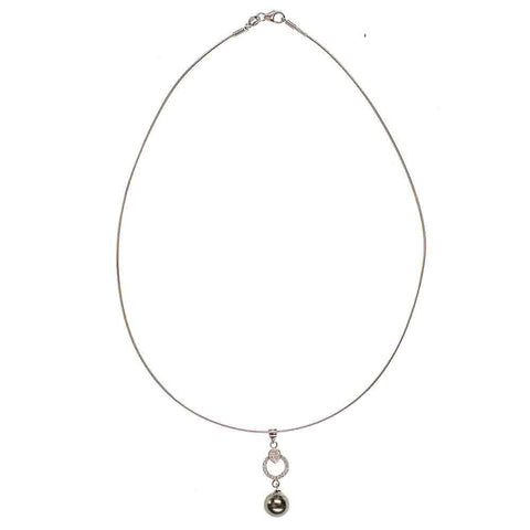 Nessa Tahitian Black Pearl and Sterling Silver Necklace