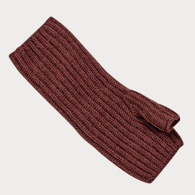 Dusty Terracotta Rib Knit Cashmere Wrist Warmers