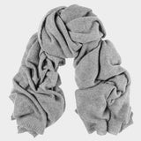 Oversized Grey Cashmere Knit Scarf