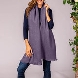 Super Luxe Periwinkle Purple Basket Weave Cashmere Shawl