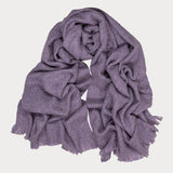 Super Luxe Periwinkle Purple Basket Weave Cashmere Shawl