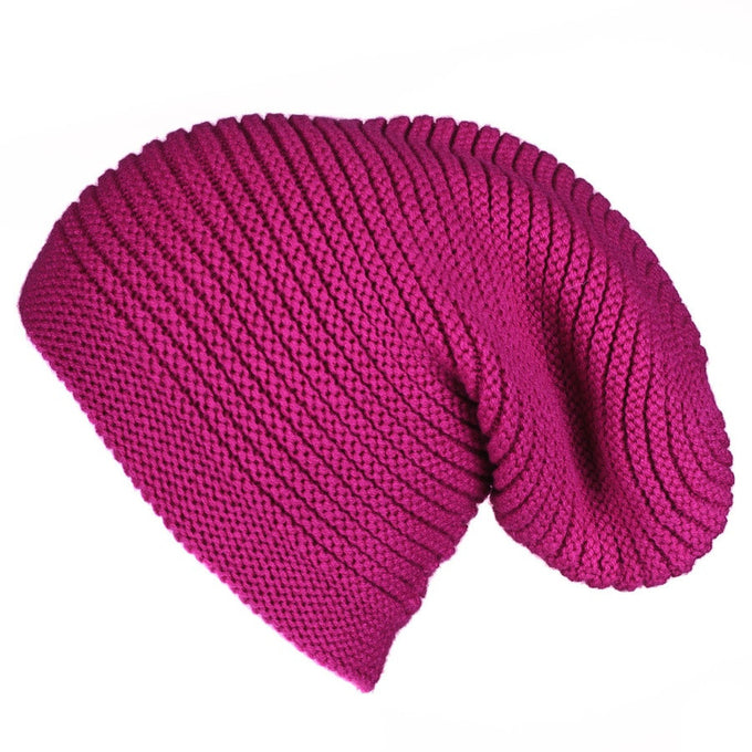 Raspberry Pink Cashmere Slouch Beanie
