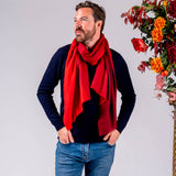 Cardinal Reds Silk and Wool Scarf