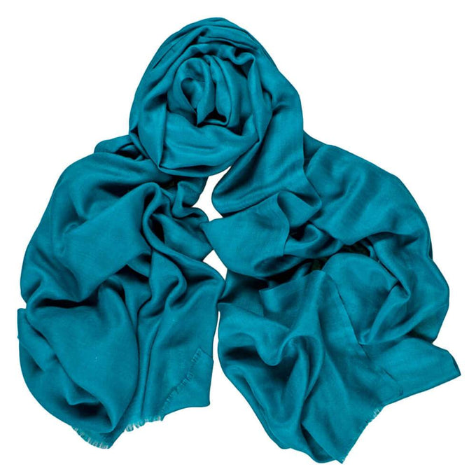 Teal Green Cashmere and Silk Wrap