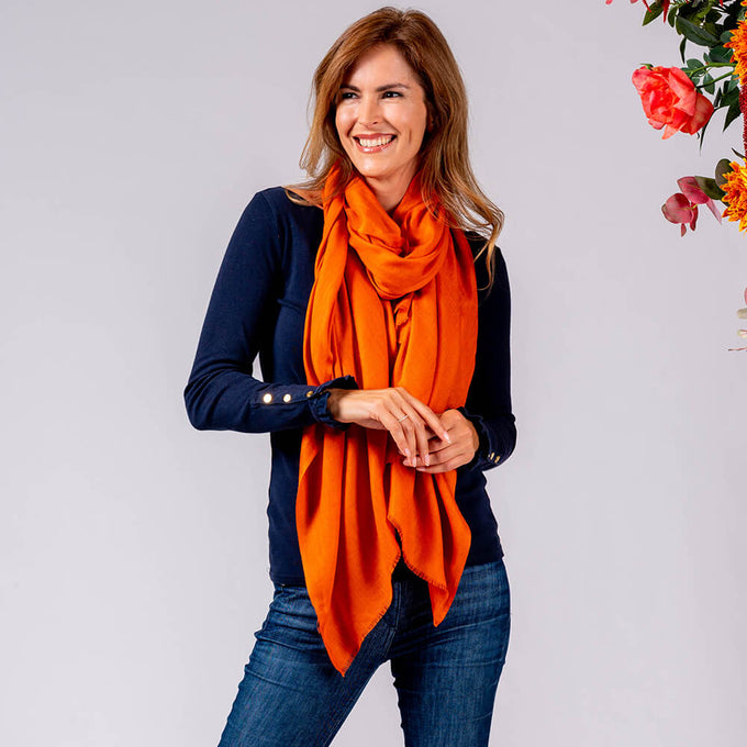 IMPERFECTLY YOURS: Terracotta Spice Cashmere and Silk Wrap