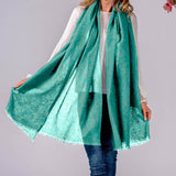 Caribbean Green Gossamer Cashmere Shawl