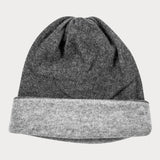 Charcoal and Mid Grey Double Faced Cashmere Beanie