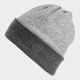 Charcoal and Mid Grey Double Faced Cashmere Beanie