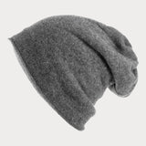 Charcoal and Mid Grey Double Faced Cashmere Beanie