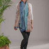 Vieste Tri-Colour Italian Cotton and Linen Scarf