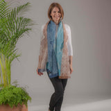 Vieste Tri-Colour Italian Cotton and Linen Scarf