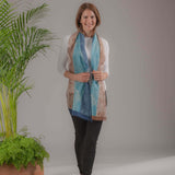Vieste Tri-Colour Italian Cotton and Linen Scarf