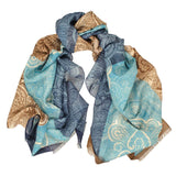Vieste Tri-Colour Italian Cotton and Linen Scarf