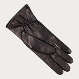 Ladies Black Hand Stitched Cashmere Lined Leather Gloves