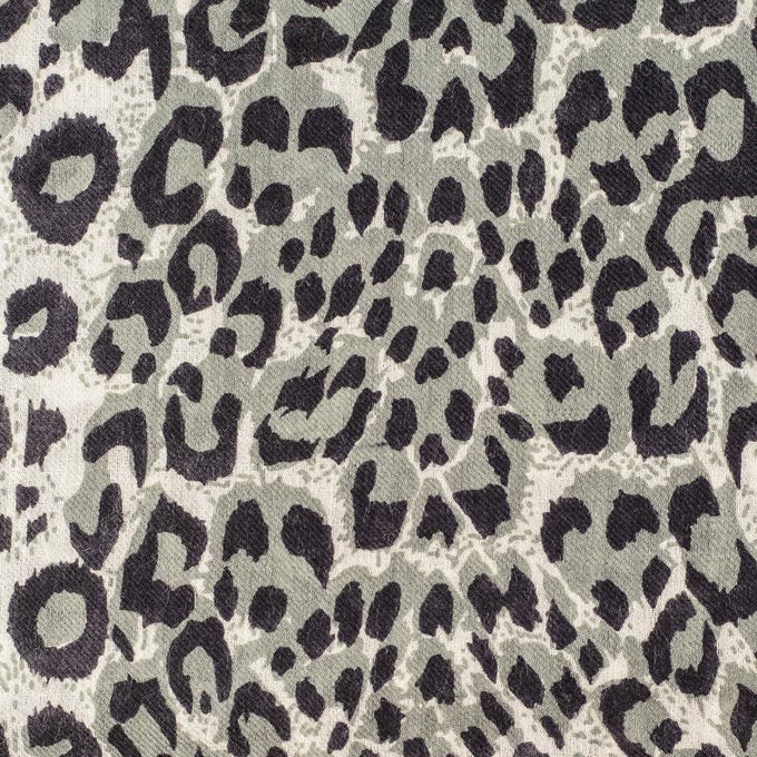 IMPERFECTLY YOURS: Black Leopard Print Cashmere and Silk Scarf