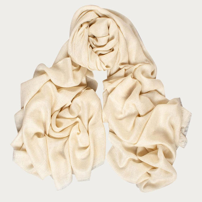 Classic Ivory Cashmere Shawl