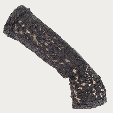 Long Black Lace Fingerless Gloves
