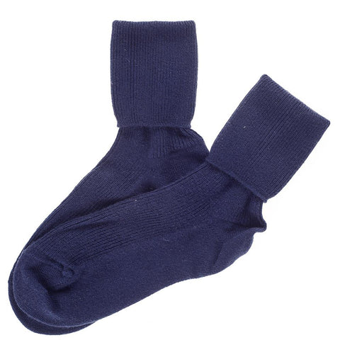 Ladies Navy Cashmere Socks