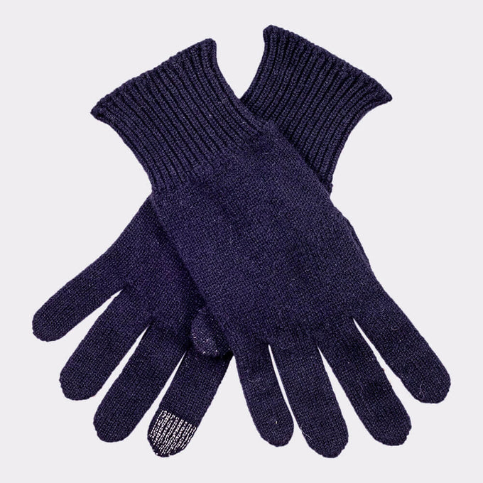 Men’s Navy Touch Screen Cashmere Gloves