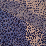 French Blue Leopard Print Pashmina Cashmere Shawl