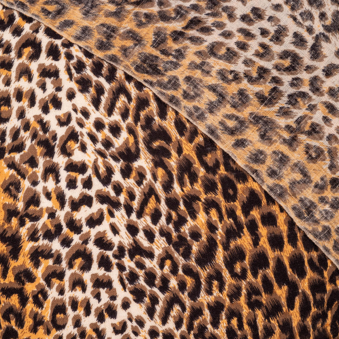 Brown Leopard Print Pashmina Cashmere Shawl