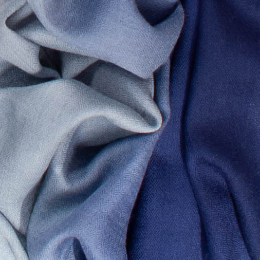 Classic Navy to Grey Fine Wool and Silk Scarf