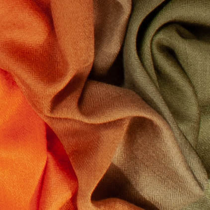 Classic Terracotta to Olive Fine Wool and Silk Scarf