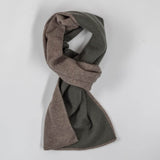Double Faced Olive and Biscuit Italian Cashmere Neck Warmer