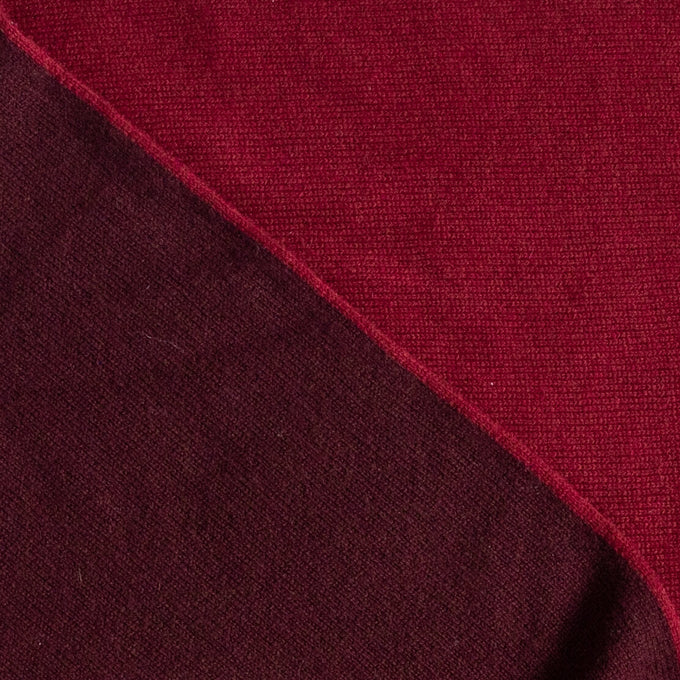 Two-Tone Burgundy Italian Double Faced Cashmere Scarf
