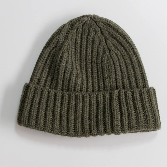 Olive Green Luxe Italian Cashmere Beanie