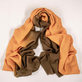 Chocolate Orange Shaded cashmere and Silk Wrap