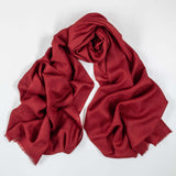 Garnet Red Cashmere and Silk Wrap